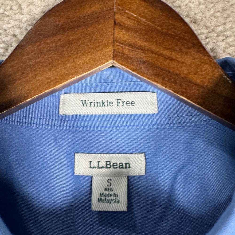 L.L.Bean Button Down Shirt Womens Small Blue Wrinkle‎ Free Cotton Long Sleeve - Picture 4 of 10